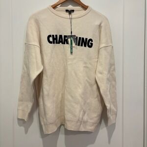 Mavi NWT Charming Graphic Knit Pullover Sweater Cream‎ Beige Men's Medium